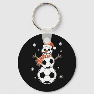 Funny Christmas Soccer Bylls As Snowman Men Boys K Key Ring