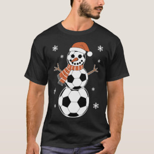 Funny Christmas Soccer Bylls As Snowman Men Boys K T-Shirt