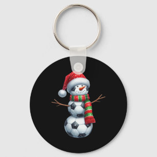 Funny Christmas Soccer Bylls Snowman Key Ring