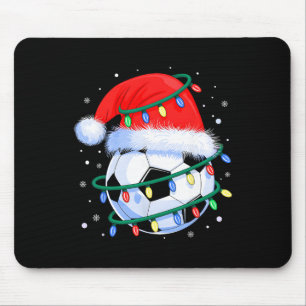 Funny Christmas Soccer Men Boys Santa Hat Xmas Tre Mouse Pad