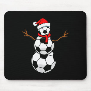 Funny Christmas Soccer Santa Snowman  Mouse Pad