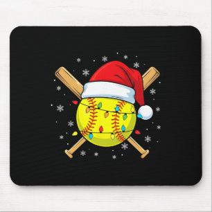 Funny Christmas Softll Santa Hat For Softll Player Mouse Pad