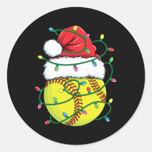 Funny Christmas Softll Santa Hat Womens Girls Xmas Classic Round Sticker