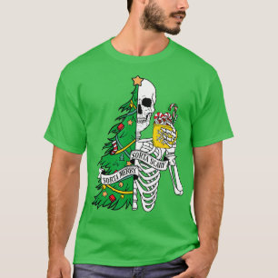 Funny Christmas Sorta Merry Sorta Scary Skeleton X T-Shirt