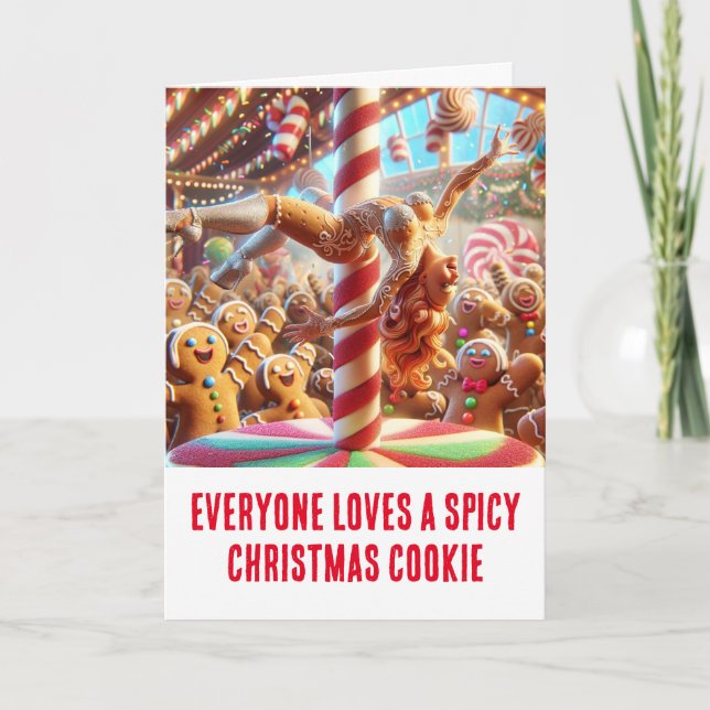 Funny Christmas: Spicy Gingerbread Cookie Card (Front)