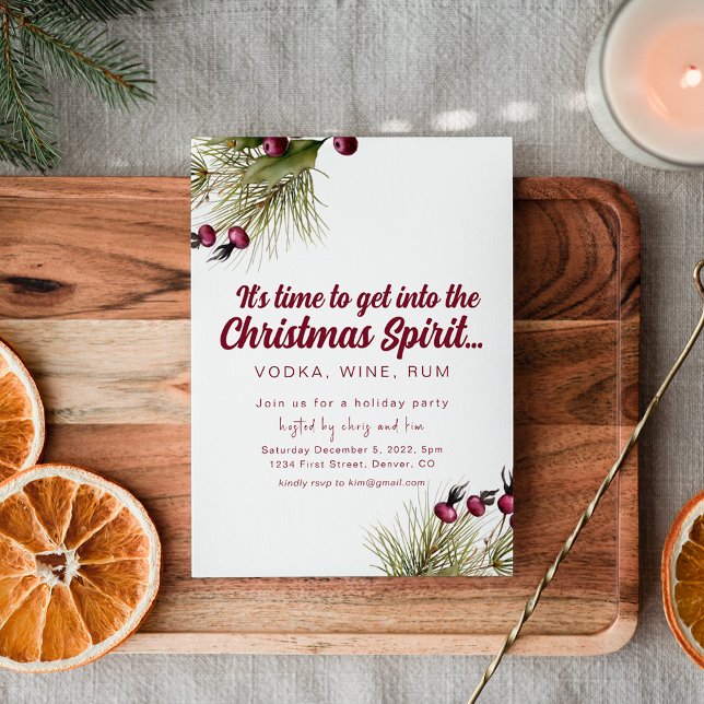 Funny Christmas Spirit Holiday Party Invite  (Creator Uploaded)