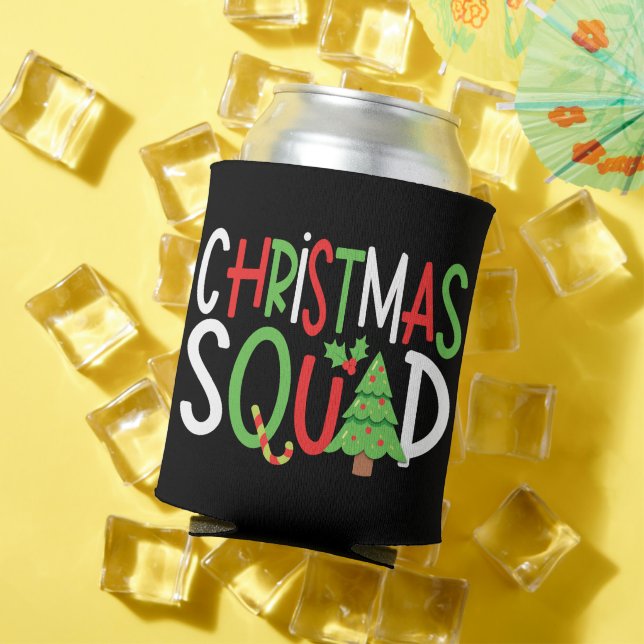 Funny Christmas Squad Family Holiday  Can Cooler (In Situ Summer)