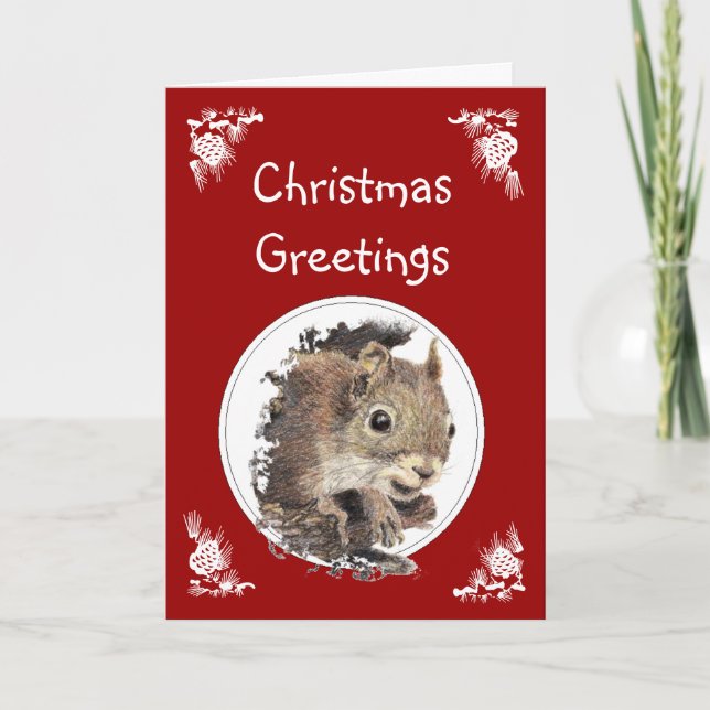 Funny Christmas Squirrel Animal Humor Holiday Card (Front)