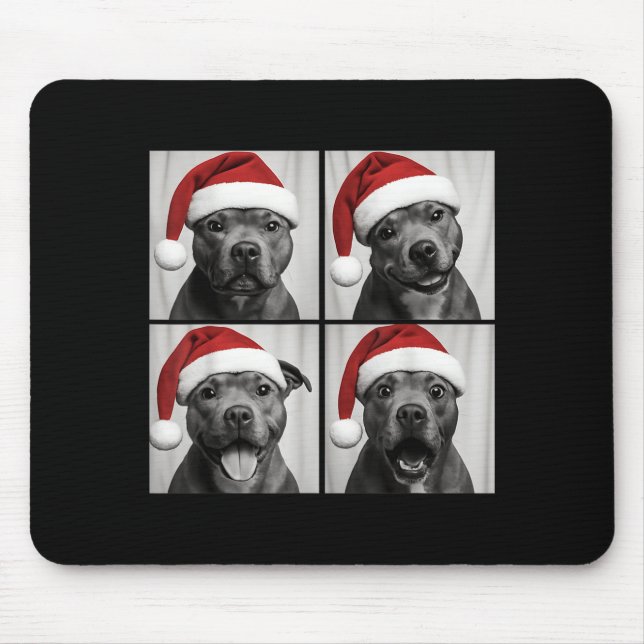 Funny Christmas Staffordshire Bull Terrier Santa P Mouse Pad (Front)