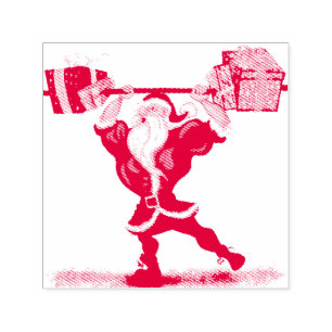 Funny Christmas Stamp Santa with Gifts