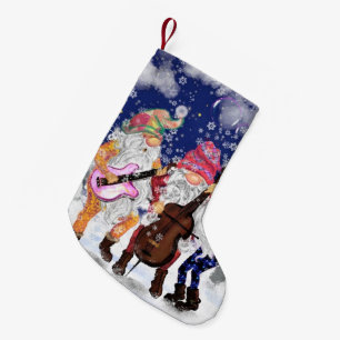 Funny Christmas Stocking Gnome Music Band