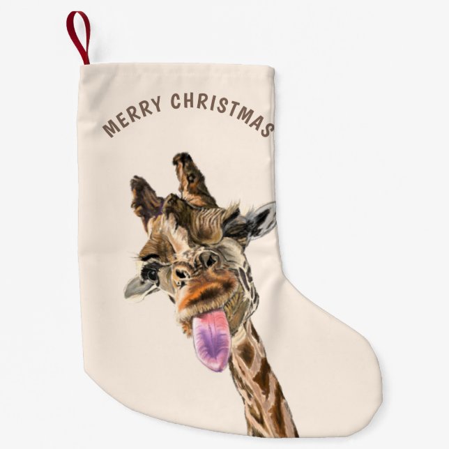 Funny Christmas Stocking Happy Giraffe - Smile (Front)