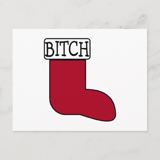 Funny Christmas Stocking Holiday Postcard