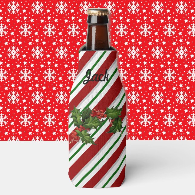 Funny Christmas Stocking Stuffer Add NAME Beer Bottle Cooler (Creator Uploaded)