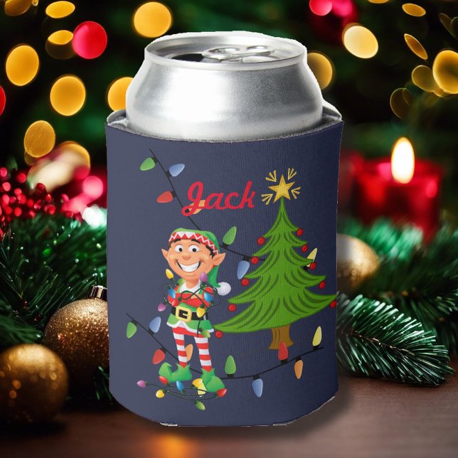 Funny Christmas Stocking Stuffer YOUR NAME Beer Can Cooler (Creator Uploaded)