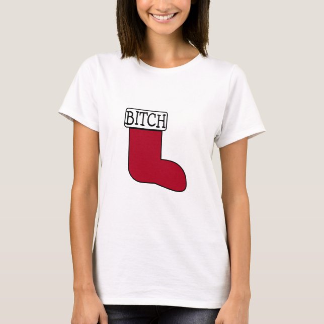 Funny Christmas Stocking T-Shirt (Front)