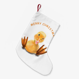 Funny Christmas Stocking with Happy Yellow Duck