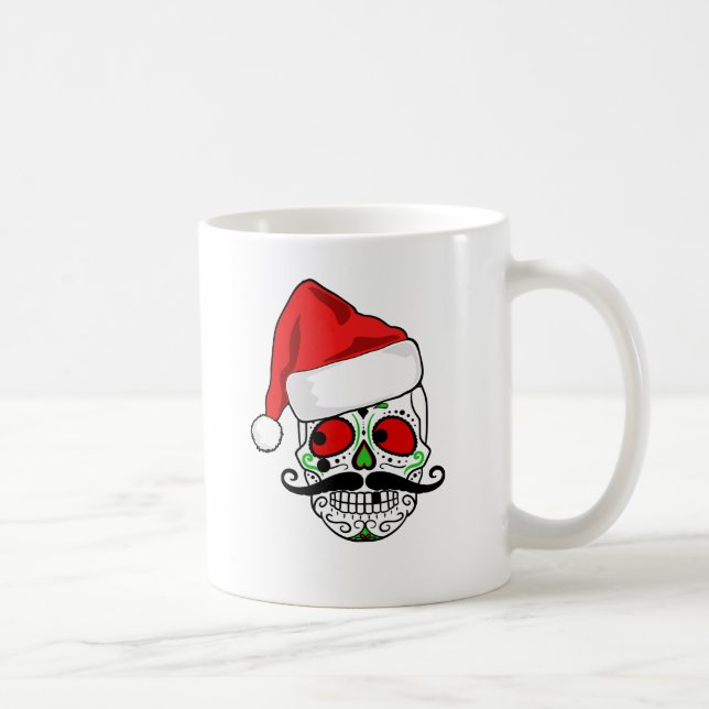 Funny Christmas Sugar Skull Coffee Mug (Right)