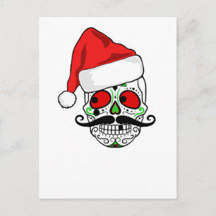 Funny Christmas Sugar Skull Holiday Postcard
