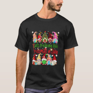 Funny Christmas Summer Beach Gnomes I Love Christm T-Shirt