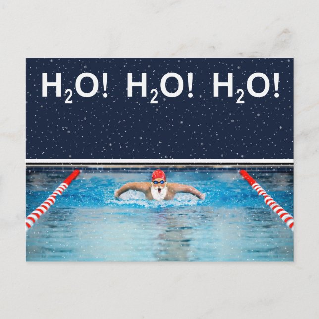 funny Christmas swimmer Postcard (Front)