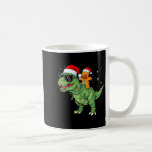 Funny Christmas T Rex Dinosaur Gingerbread Lights  Coffee Mug