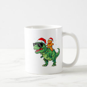 Funny Christmas T Rex Dinosaur Gingerbread Lights  Coffee Mug