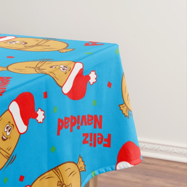 Funny Christmas Tamales Pattern Tablecloth (In Situ)
