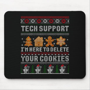 Funny Christmas Tech Suprt Computer Mouse Pad