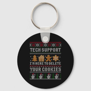 Funny Christmas Tech Suprt Computer T Shirt  Key Ring