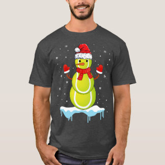 Funny Christmas Tennis Balls Santa Snowman T-Shirt