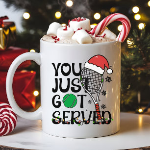 Funny Christmas Tennis Lover You Just Got Served Coffee Mug