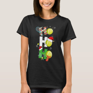 Funny Christmas Tennis Pyjamas Player Matching Rac T-Shirt