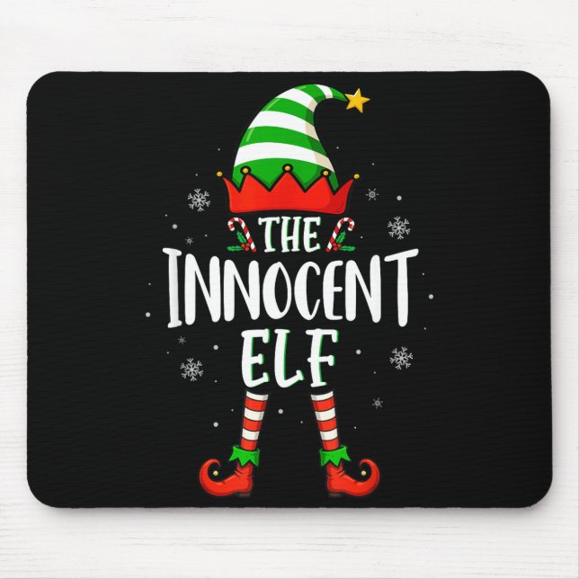 Funny Christmas The Innocent Elf Family Matching X Mouse Pad (Front)