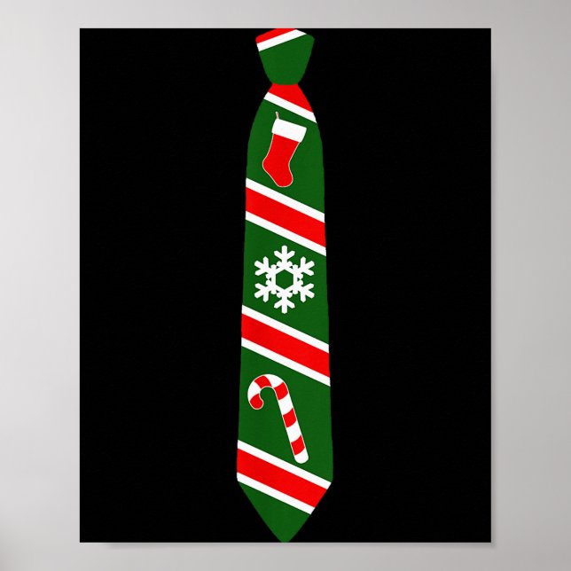 Funny Christmas Tie - Holiday Tuxedo Fun Tee Desig Poster (Front)