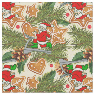 funny christmas treadmill santa cookies  fabric