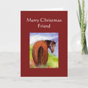Funny Christmas Treats Horses Behind Humour Holiday Card