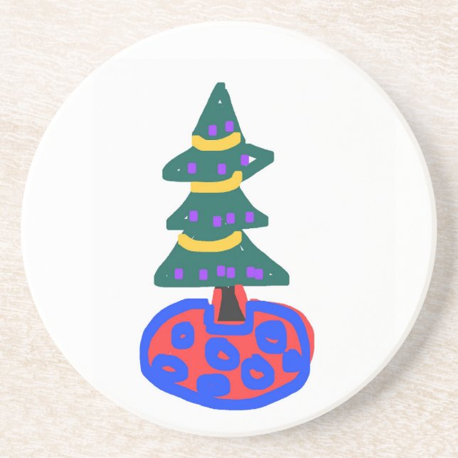 Funny Christmas Tree Coaster (Front)
