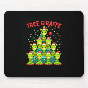 Funny Christmas Tree Giraffe Holiday Giraffes Sant Mouse Pad