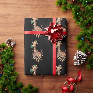 Funny Christmas Tree Giraffe Lover Gift Love Wrapping Paper