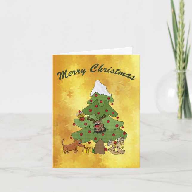 funny Christmas tree holiday card (Front)