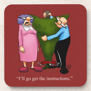 Funny Christmas Tree Humour Coaster Set