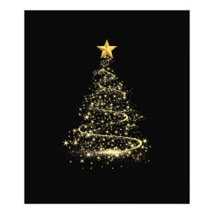 Funny Christmas Tree in Gold Merry Christmas Pajam Photo Print