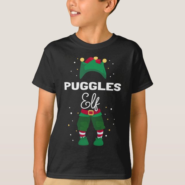 Funny Christmas Tree Lights Ugly Sweater PUGGLES E (Front)
