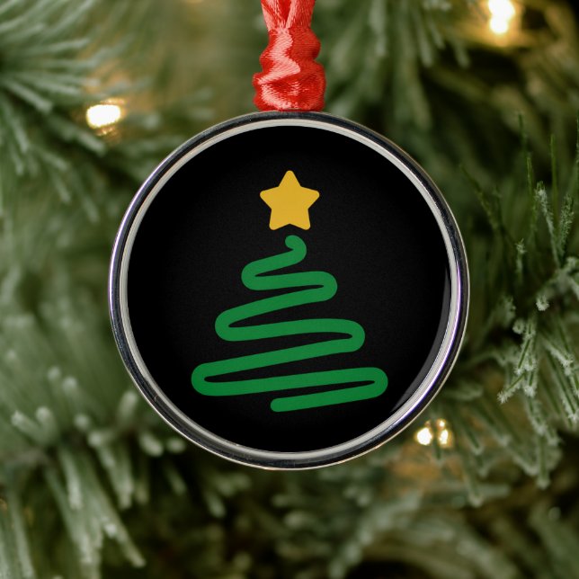 Funny Christmas Tree Metal Ornament (Tree)