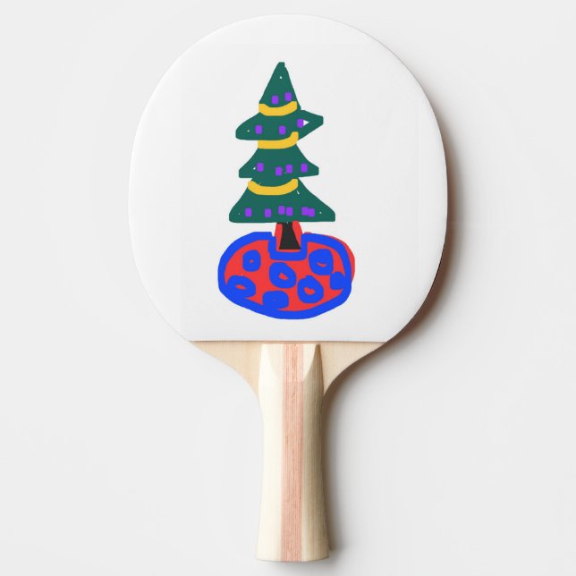 Funny Christmas Tree Ping Pong Paddle (Front)