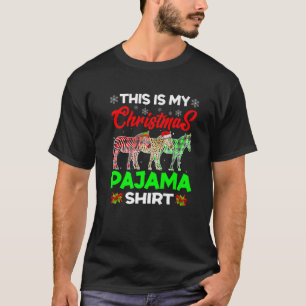 Funny Christmas Tree Zebra Lover Animals Xmas Paja T-Shirt