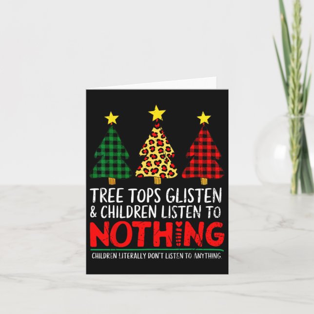 Funny Christmas Trees Parent Humour For Teachers L Card (Front)