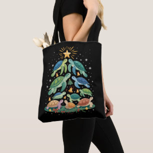 Funny Christmas Turtle Gift Turtle Christmas Tree Tote Bag