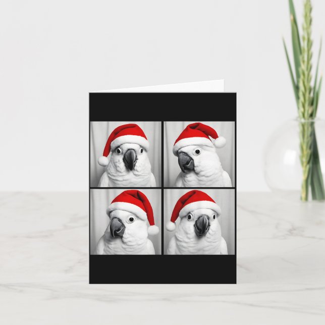 Funny Christmas Umbrella Atoo Santa Photo Booth Pa Card (Front)